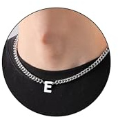 TOLOWOBK Kedja män med bokstäver, silver rostfritt stål pansarkedja halsband män kvinnor A-Z bokstav hänge kedjor för män pojkar årsdag jul födelsedag presenter för män pojkar
