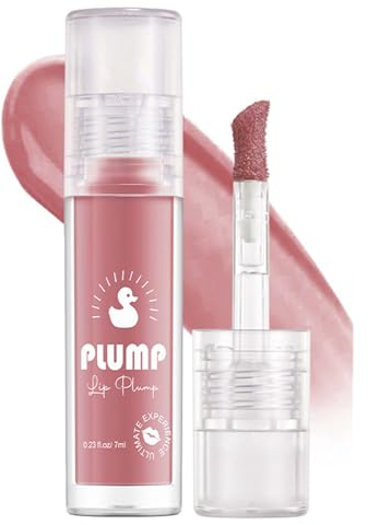 EONFAVE Liquid Lip Plumper, Nude Lipgloss mit Schmollmund-Effekt, Lip Oil Plumper mit Ingweröl, Lippenöl fur Hydrating Lippen Care, Lang Anhaltender Feuchtigkeit Volumen Aufpolsternder, Nicht Klebend