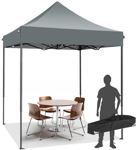 COBIZI Faltpavillon Pavillon 2x2m Wasserdicht Stabil, Outdoor Faltbar Garten Pavillon UV Schutz 50+, Grau