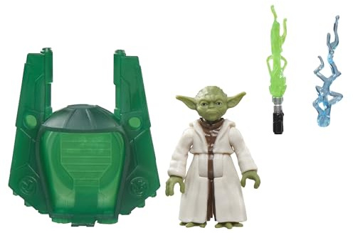 Star Wars Epic World of Action, Maître Yoda Figurine 10 cm avec Sabre Laser, Figurine d’Action à Collectionner, Jouet pour Enfants, Beige et Vert, A partir de 4 Ans