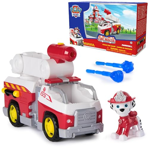 Paw Patrol Fire Rescue: Marshall Rescue Fire Engine with Action Figure & Projectile Launcher & Toy Truck, Kids Toys for Boys & Girls Ages 3 and Up