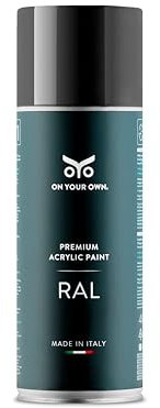 OYO - Spray Vernice Acrilica Nero Lucido 400ml per Progetti Fai-da-Te - Bomboletta Spray per Uso Multiplo (1, RAL 9005) - On Your Own