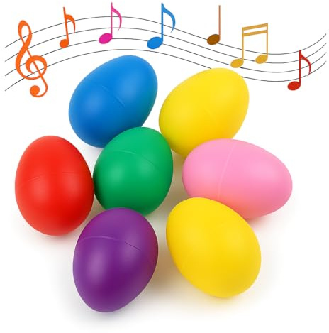 GIFTEXPRESS 18 PCS Easter Egg Shakers for Kids – Colorful Percussion Musical Maracas for Toddlers, Baby Sensory Toys, Easter Basket Fillers, Preschool Rhythm Instruments, Classroom Noise Makers