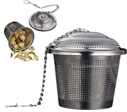 Gewürzfilterkugel, Stahl -Gewürzsieb | Tragbarer Edelstahl -Gewürzball | Tee-Infuser für Lebensmittelqualität, Spülmaschine sicherer Kochbedarf für Küche, Zuhause