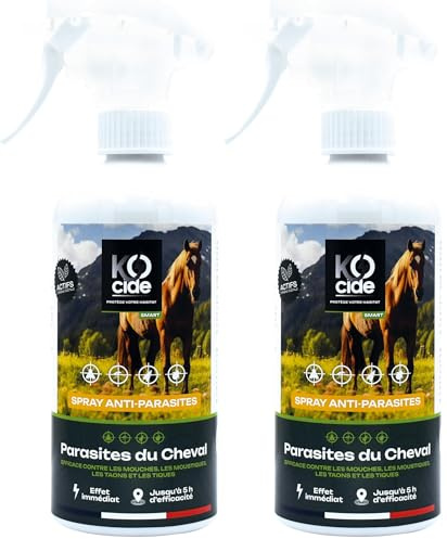 K-OCIDE - Barrière répulsive contre parasites du cheval - Anti-Insectes - Polyvalent - Produit Naturel - 500 ml (Lot de 2)