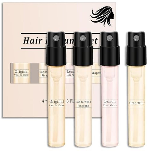 Hair Perfume For Women, Haar-Parfüm Bodyspray Damen gegen Geruch-Beseitigung Körpernebel, frisches Haar, Körper-Kissen mit Original Vanille Kuchen, Sandelholz Kiefer, Zitrone Rose Wasser, Grapefruit