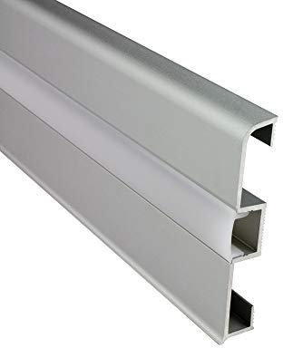 C02 LED Alu Sockelleiste + Abdeckung Fußbodenleiste Schiene für LED-Streifen-Strip Silber 2m milky