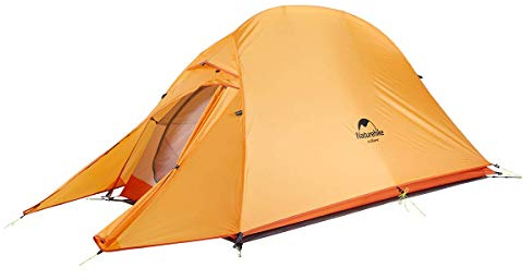 Naturehike Cloud up 1 Person Backpacking Tent Lightweight Camping Hiking Dome Tent for 1 Man (Orange Upgrade 210T)