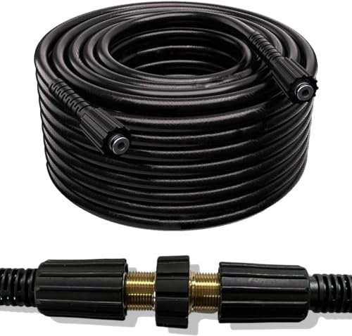 10m Hochdruckschlauch Verlängerungsschlauch für Hochdruckreiniger wie Kärcher Kränzle King/Top Craft u.a. Beidseitige Anschlüsse M22x1,5 Gewindeanschluss (Nippel 14,00mm) max. 160 bar - 40°