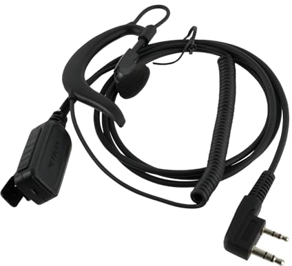 Retevis EEK016 Auricolare Radio Bidirezionale, Mani-libere, Compatibile RT622 RT27 RT619 RT24 Baofeng UV-5R eSynic Walkie Talkie, Auricolare Walkie Talkie G con Microfono 2 Pin (1 PZ)