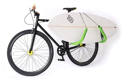 PAT RACKS Premium kortbordcykelställ – dubbelarmad cykelsurfbrädhållare, 12 mm skyddande skum, justerbart sätesstolpfäste, enkel, snabb montering, kortbräda, bräda, bräda, bodyboard, boogie board