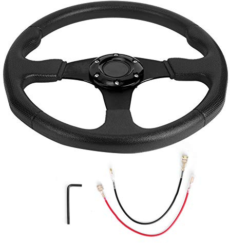 350 Mm/14 Pulgadas Universal Racing Car Sport Volante Plato Hondo 6 Pernos Accesorio Modificado, 3 Colores(Negro)