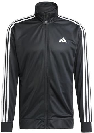 Adidas Uomo Train Essentials 3-Stripes Training Hooded Track Top, Black, S