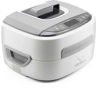 LifeBasis Nettoyeur Ultrasons 2.5L, Bac Ultrasons avec 1-30 Minutes Réglable, Degas et Chauffage Fonction pour Nettoyant Lunettes Montres Bijoux et Argent