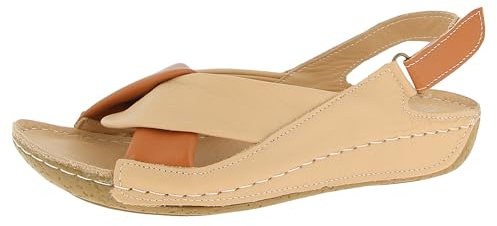 Andrea Conti Women's Sandals, Camel Cognac, 8 Women