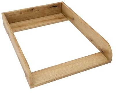 regalik Changing Top for IKEA Kullen, Changing Table Topper for 40 cm Dressers, Removable Changing Unit, Rounded Front Panels, Oak, 72cm x 54cm