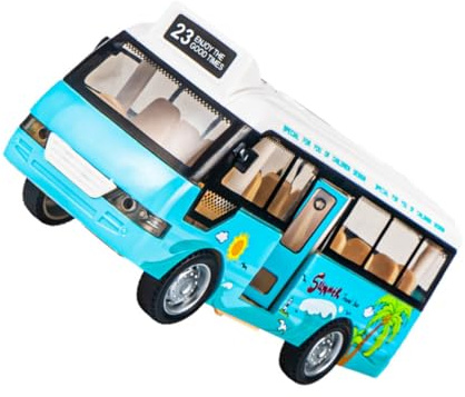 WHAMVOX Jouet De Bus Scolaire avec LumièRe Et Musique ModèLe RéAliste en Abs 6 Pouces pour Enfants Portes Ouvrantes Facile À Saisir