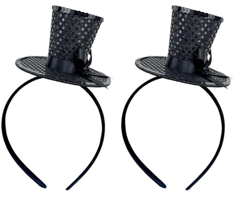 MFUOE 2Pieces Top Hats Adult Bowknot Black Magician Hat Costume Party Top Hat Fancy Dress Accessory for Costumes Parties Magician Themed Events Clown Dress Up