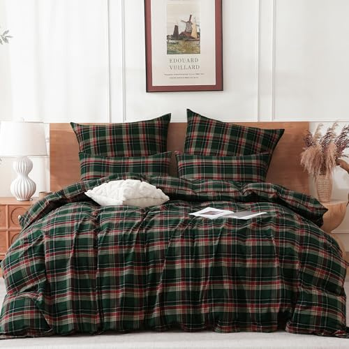 TOCOMOA Gingham Bettwäsche 135x200 Kariert 100% Gewaschene Baumwolle Set