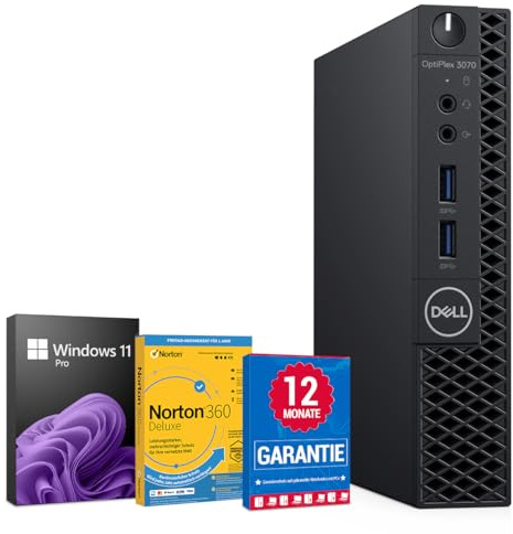 Dell OptiPlex 3070 PC Computer Intel Core i5-9500T@ bis zu 3,7 GHz 16 GB 256 GB SSD mit Windows 11 Pro & GRATIS Bluetooth, WLAN & Antiviren-Software inkl. 12 Monate Garantie (Generalüberholt)
