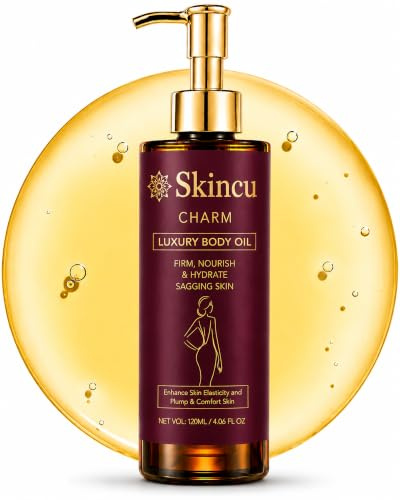 Skincu Anti-Aging Body Oil, Firms Skin, Absorbs Quickly, And Is Non-greasy, 120ml Skincu Glow Remedy Oil, Infused with Collagen & Botanical Extracts, Deep Moisturising, Ideal for Dry Body Areas