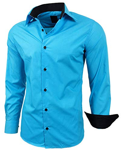 Baxboy R-44 Chemise à manches longues pour homme Coupe ajustée Repassage facile Pour costume et occasions professionnelles, mariage, loisirs