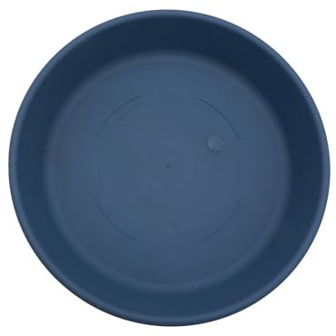 The HC Companies Soucoupe Ronde en Plastique Classique pour Plantes d'intérieur et d'extérieur - Bleu Ardoise, 27,3 x 27,3 x 4,4 cm