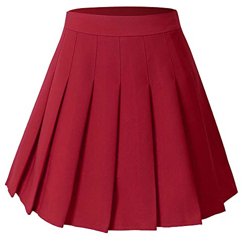 Hoerev Kvinnor Flickor Flammande Casual Mini Skola Tennis Skater Casual Dance Kjol med två sidofickor och innershorts