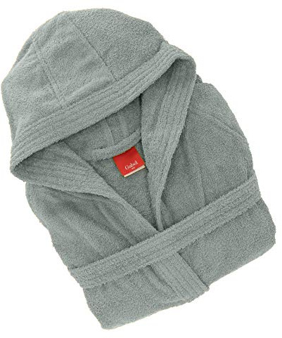 Gabel - Accappatoio adulto unisex in spugna di puro cotone idrofilo, tinta unita, peso spugna 380 gr/mq, ampie tasche, cintura e pratico cappuccio, anche come vestaglia.