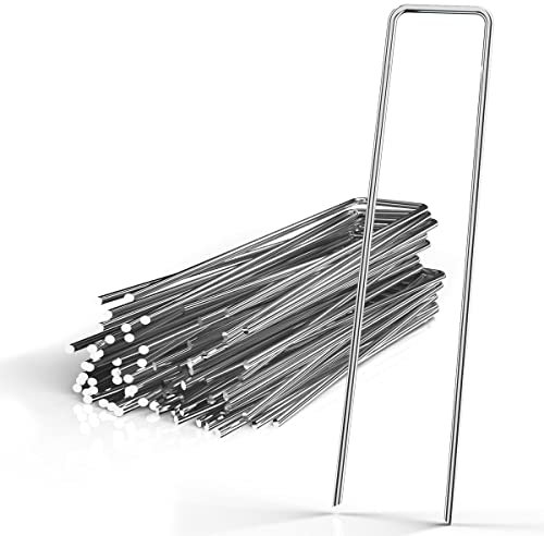 INTIRILIFE 50 x Erdanker 150 x 25 x 2,7 mm aus verzinkter Stahl Rostfrei - Unkrautvlies Befestigung Erdnagel Bodennagel Widerhaken