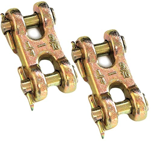 (Pack of 2) 5/16 Inch Safety Chain Repair Link Twin Clevis 3900lbs Working Load Limit