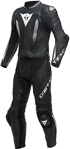 DAINESE Laguna Seca 5 Tuta in pelle da moto a 2 pezzi, nero/bianco, 54