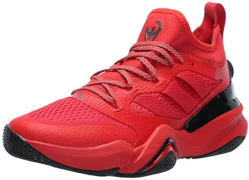 adidas Mahomes 2 Impact FLX Turf American Football Trainings-Sneaker für Erwachsene, Unisex-Erwachsene, Team Collegiate Red/Team Collegiate Red/Black, 12.5 US Women/11.5 US Men