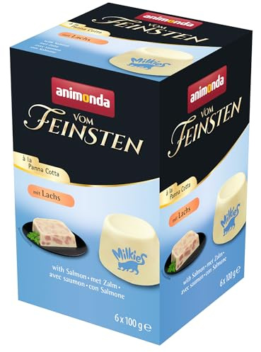 animonda vom Feinsten Nourriture Humide pour Chat à la Panna Cotta avec Saumon (6 x 100 g), sans céréales, Nourriture Humide sans Sucre, avec ingrédients Frais et charnus