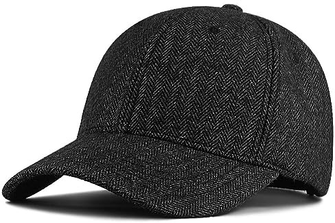 YAMEE Gorra Beisbol Negra Hombre XXL,Sombrero Hombre Invierno Espeso Cálido,Gorra de Béisbol Unisex Estilo Vintage Casual,Gorras de Hombre Beisbol Transpirable,para Pesca Correr Deporte al Aire Libre