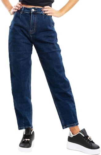 Toocool Pantalon Femme Jeans Coloré Ballon Baggy SJ667, bleu, S