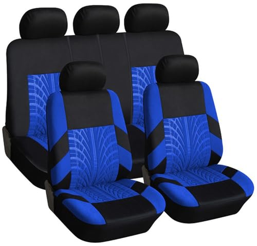 5 Places Universel Voiture Ensembles Housses Siège pour Renault Clio/Clio R.S. V IV III II I B7/BF/BH/KH/BR/CR/SB/SR 1990-2025 Housses Siege Avant Arrière Auto Accessori,Blue