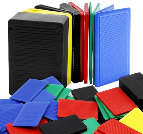 RUNYU 80 Pièces Entretoises en Plastique de 60 × 40 × 2, 2,8, 3,5, 5, 10, 20 mm, Plaques en Plastique pour Vitrage de Fenêtre Aligner