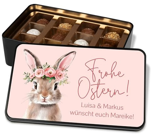 True Statements Personalisierte Schokolade – Pralinendose Ostergeschenk mit Namen, Hochwertige Pralinen Geschenkbox