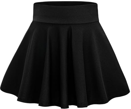 KAKU NANAU Gonne Pantalone per Ragazze Gonne 9-14 Anni Arricciate Pieghettate Vita Alta Elasticizzate Gonne semplici con Shorts Abbigliamento Estivo Rosso Bianco Rosa Verde Blu