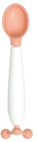 Cuillère pour les tout-petits sans glissement pour garçons et filles - Ustensile d'alimentation pour bébé portable pour le camping, les voyages, la maison, avec une conception antichoker ergonomique,