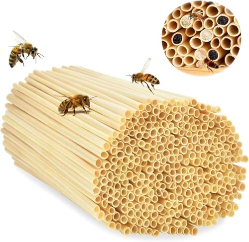 LIUYIDM 300 Pièces Hotel a Insectes Kit Maison d'abeille 20 cm Longueur,Paille de Blé Naturelles pour Hôtel à Abeilles,Aide à la Nidification,pour Abeilles Papillons et Autre Insecte