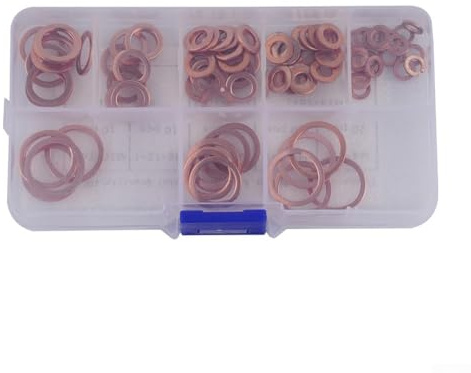 Lot de 100 rondelles d'écrasement en cuivre pour carter d'huile, carburant et raccords hydrauliques – Kit de joints plats pour joints d'étanchéité compatibles avec les moteurs M14, mars