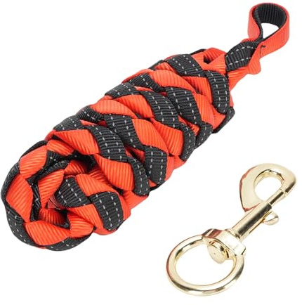 Fdit Horse Lunge Line, Training Rein with Comfortable Grip for Horse Training and Grooming, Nylon Straps (Red Black)