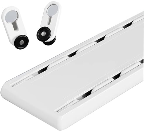 Riel de cortina doble resistente con guía de acero, sistema de riel de techo de aleación de aluminio para el hogar y la oficina, silencioso y antideslizante (blanco, 120 cm)
