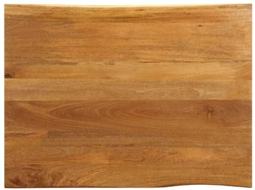 SooIarix Bordsskiva i massivt trä med trädkant 110 x 80 x 2,5 cm, mangoträ i ekutseende, unik skrivbordsskiva för matbord, kontor och kök