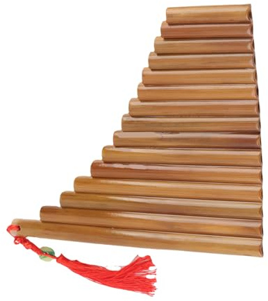 AUNMAS Flauta de Pan Flautas de bambú Instrumento Musical Sintonizable de 15 Tubos con Bolsa y Varilla de Limpieza Bambú Natural G Mayor G4 a G6 para Principiantes Estudiantes Practican (Mano derecha)