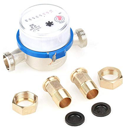 Contatore per acqua, 15mm 1/2inch singolo misuratore di acqua fredda asciutta Durevole strumento di misurazione contatore dell'acqua per giardino, uso domestico
