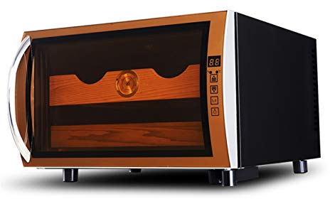 Humidor Frigo Elettrico 25L con Sistema di Controllo della Temperatura di Raffreddamento e Riscaldamento, Frigo Frigo Elettrico con Igrometro Digitale, Realizzato in Legno di Cedro Spagnolo, Regalo fo