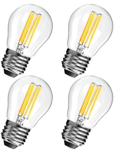 Spacelumen E27 Dimmable Bulbs 6W 60W Equivalent G45 Golf Ball Bulbs, Warm White 2700K, Vintage Led Edison Screw Bulb for Celling Fan Vanity Light & Pendant Light, 4-Pack